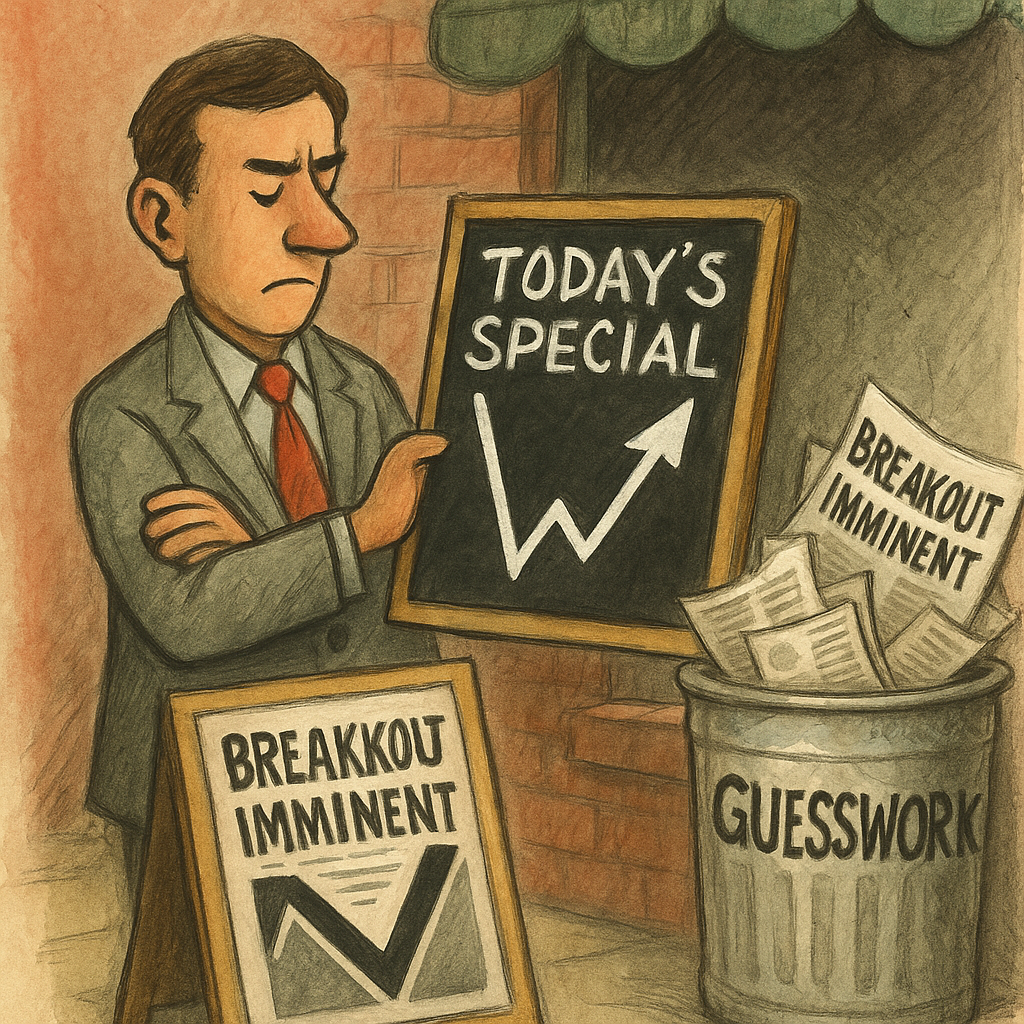 Satirical cartoon showing confirmation over prediction.