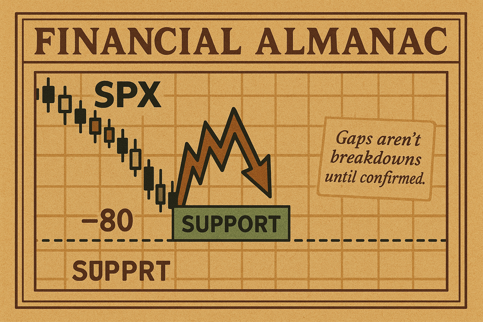 Visual showing that gaps only matter when they break technical structure.