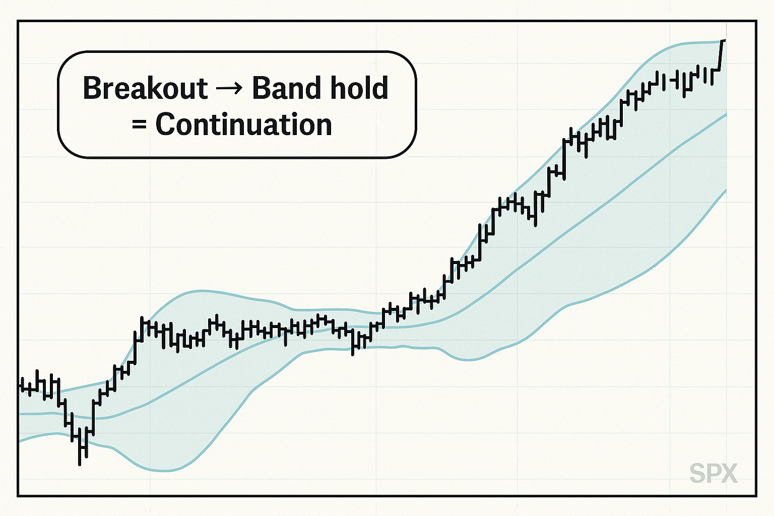 Visual fact reinforcing how Bollinger Band holds after breakout signal sustained trends.