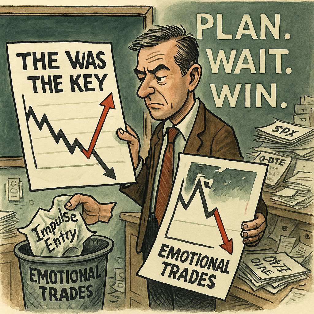 Cartoon emphasizing strategic entry after confirmation.