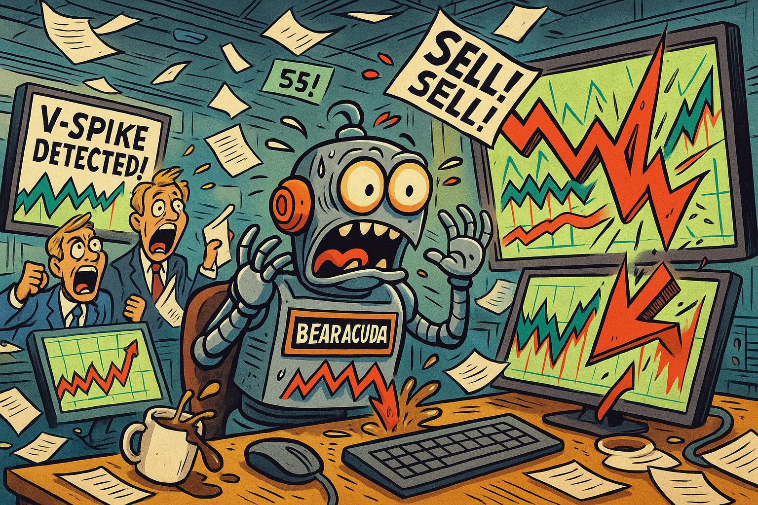 Satirical take on financial AI mishap triggering market move.