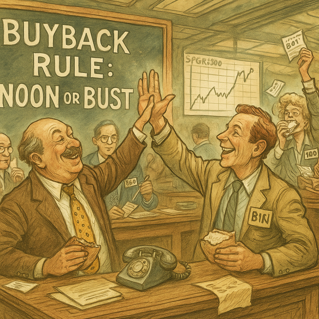 Nostalgic nod to early buyback culture in trading pits.
