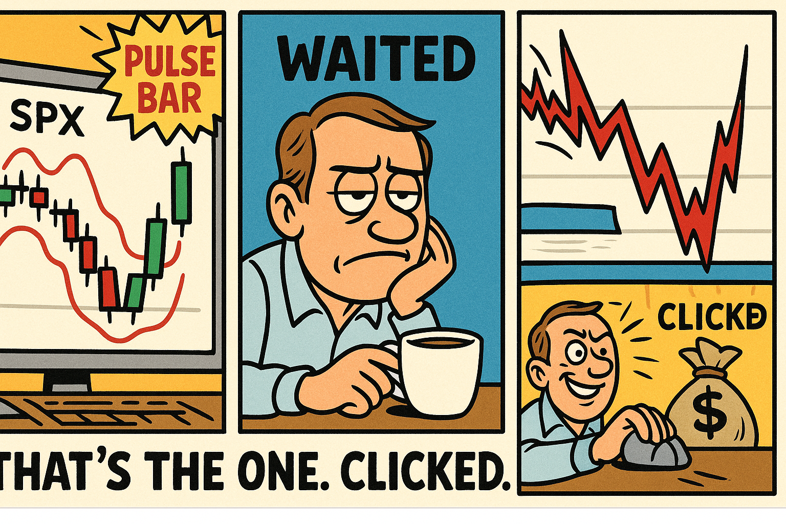 Meme showing delayed entry leading to clean breakout trade.