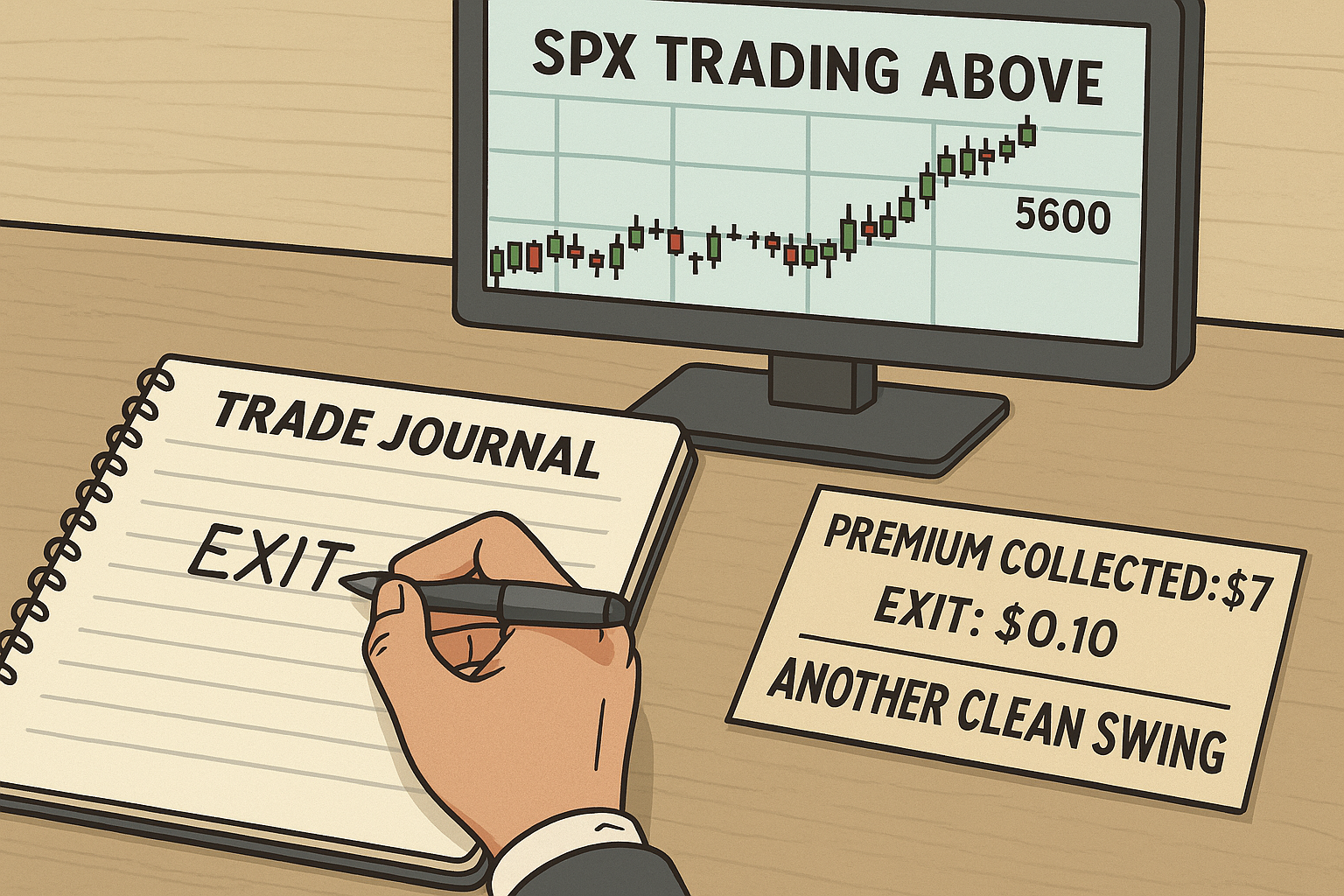 A visual representation of a successful SPX premium-selling trade with clean exit.