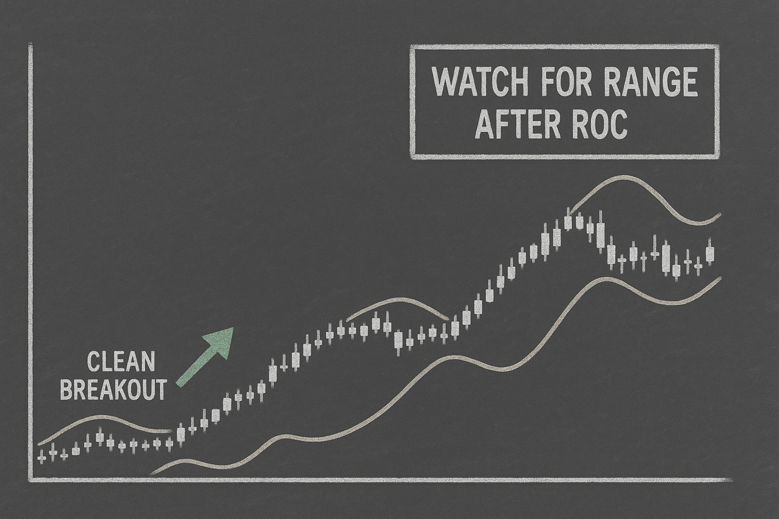 Strategic chalk sketch shows Bollinger contraction into Friday.