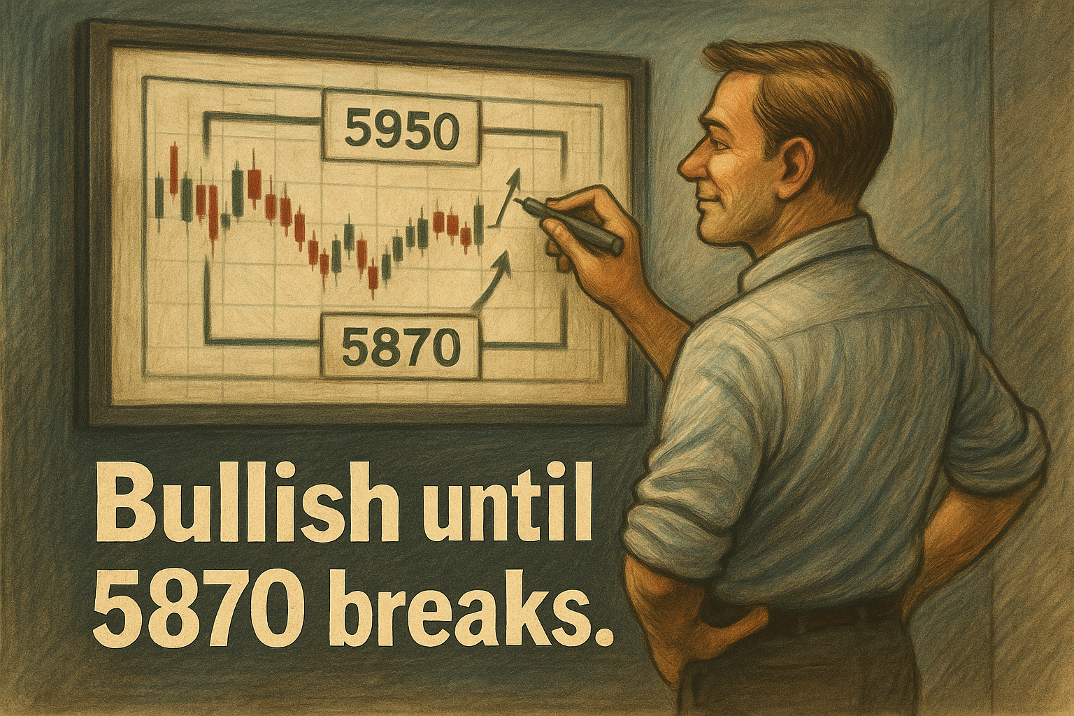 Trader marks up chart using pattern ranges to replace Bollinger bands.