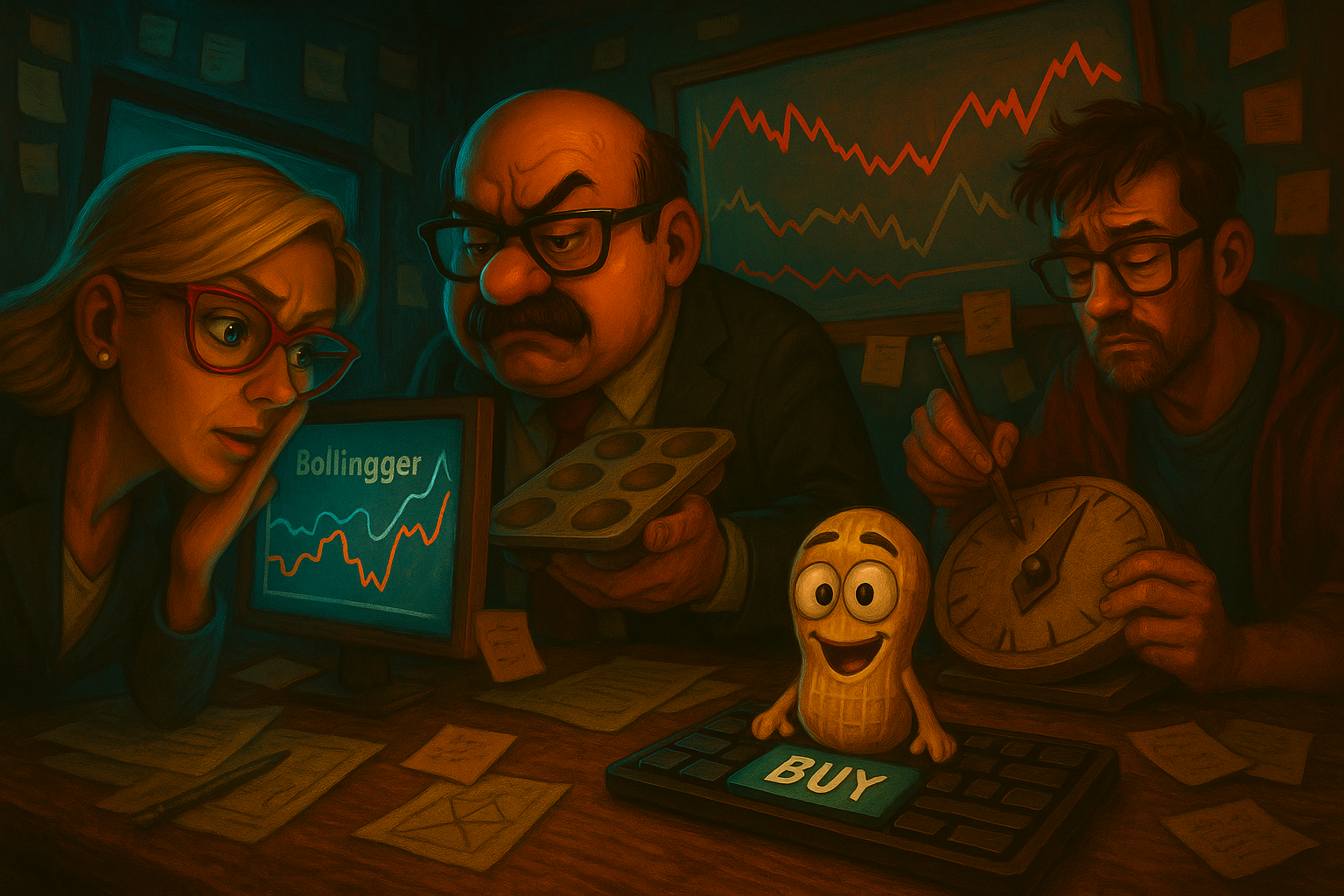 Satirical chaos as AntiVestor team theorizes Friday drift.