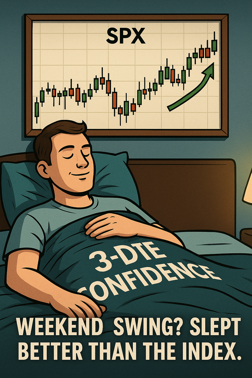 Meme about stress-free weekend swing. Caption: “Weekend swing? Slept better than the index.”