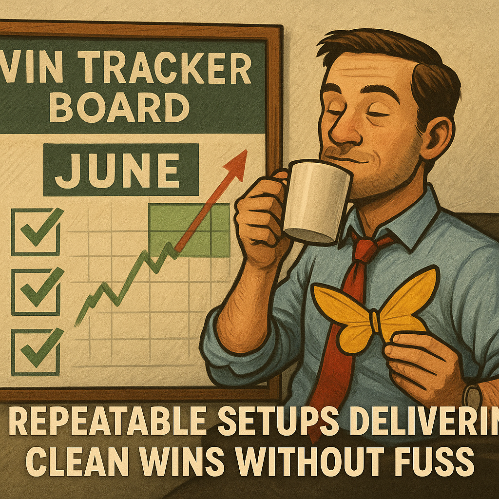 Meme about repeatable setups delivering clean wins without fuss.
