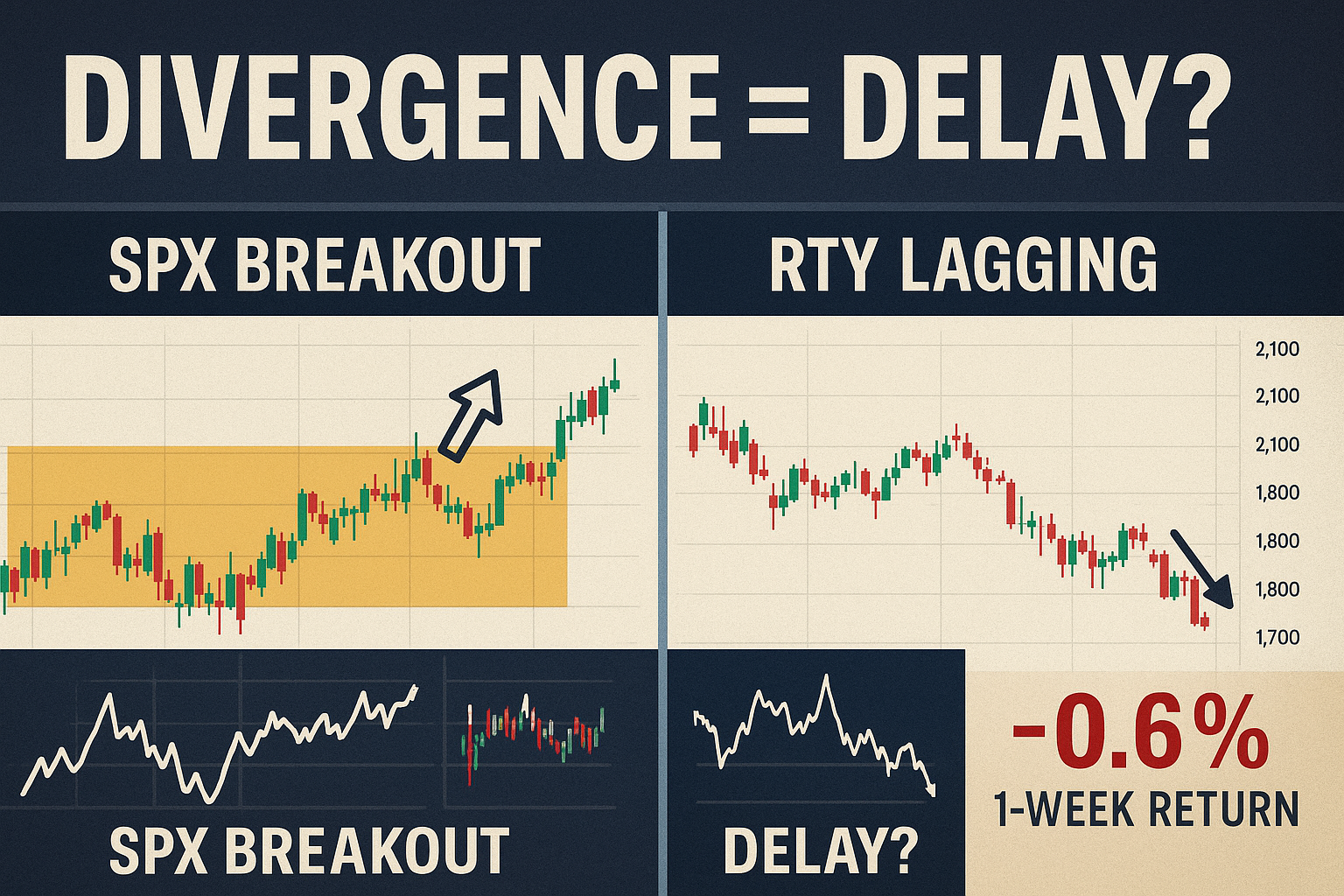 Comparison chart shows SPX vs RTY divergence.