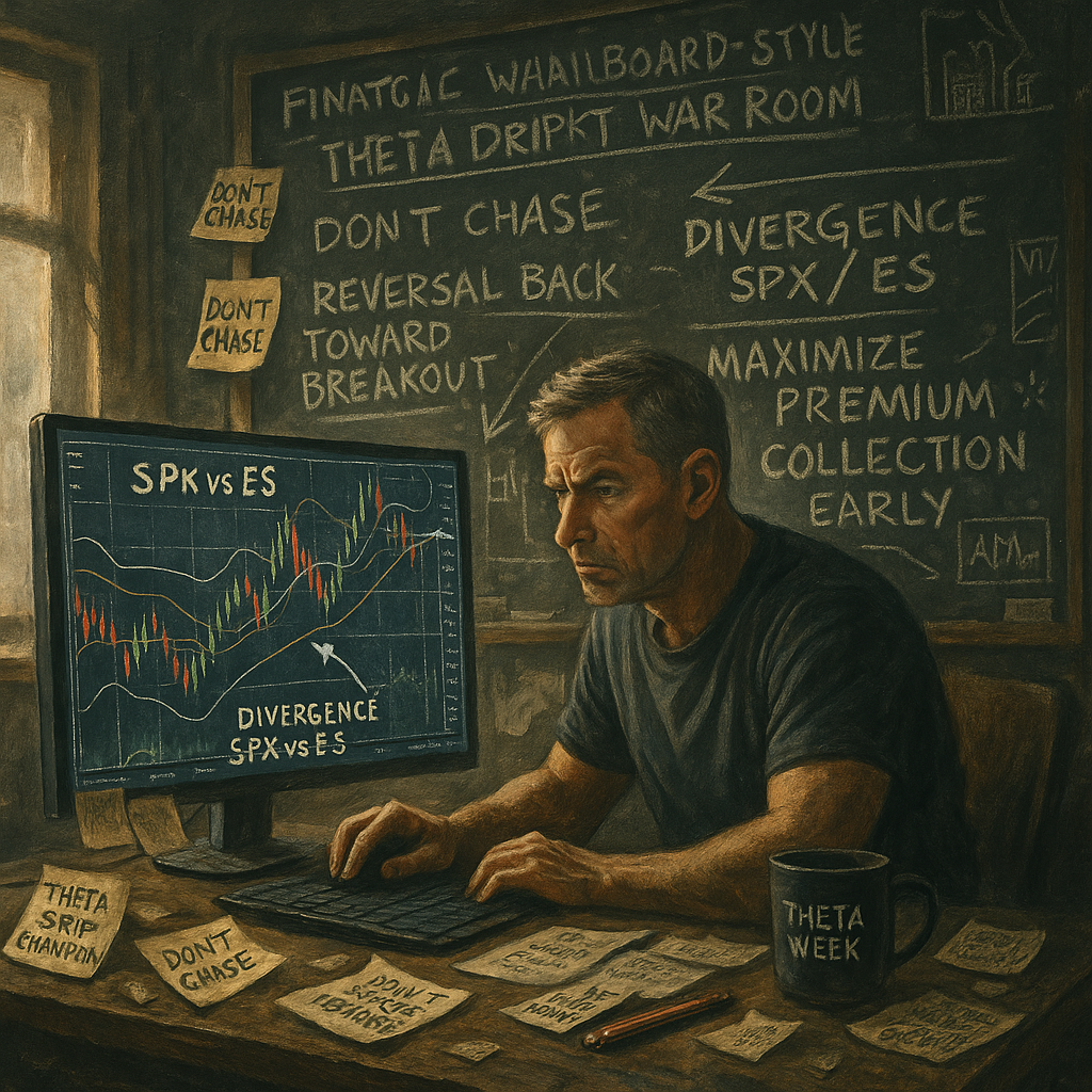 alm trader prepares theta setup in quiet desk scene.