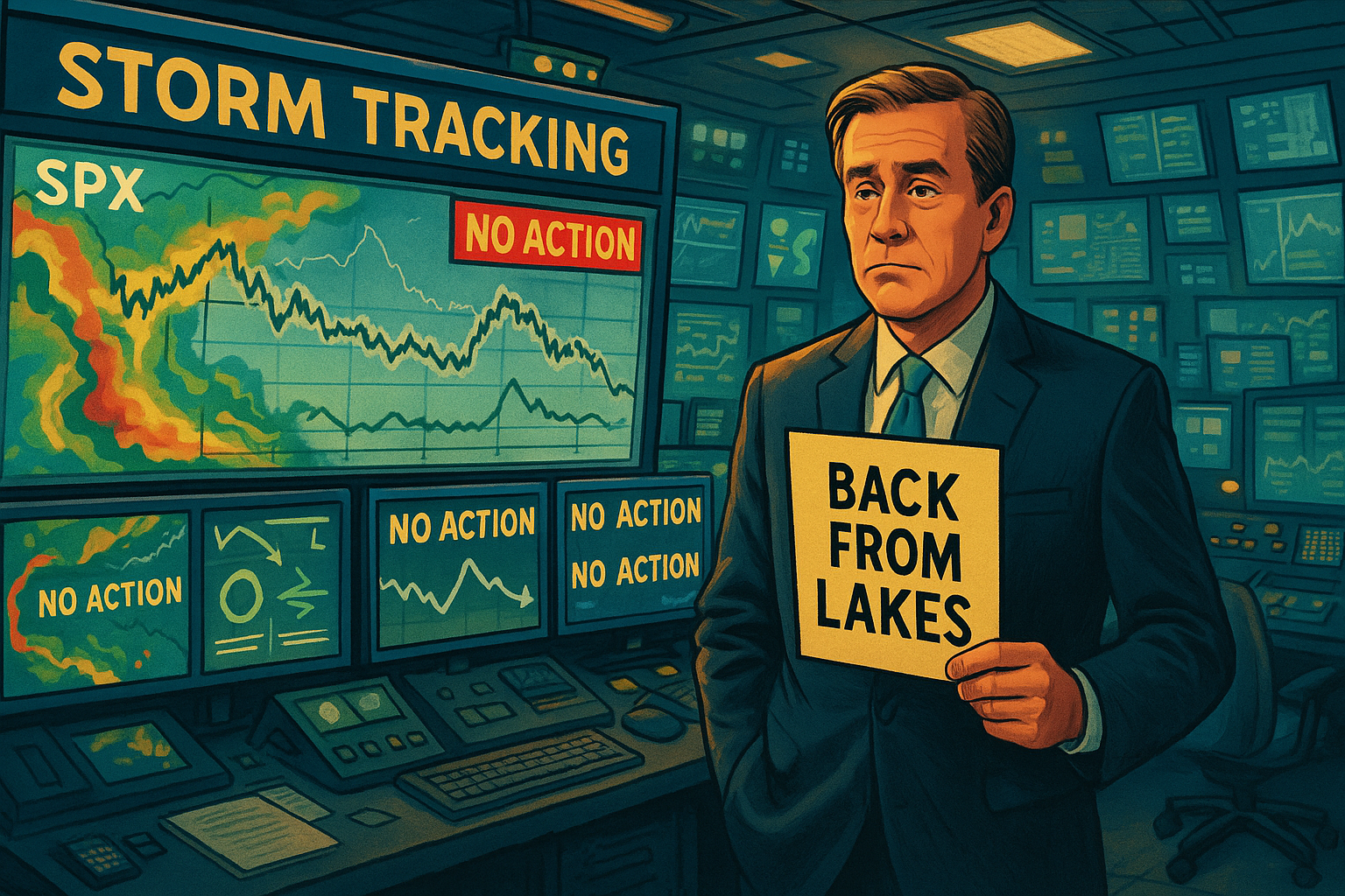 Weather room anchor returns from holiday to monitor stalled SPX setup.