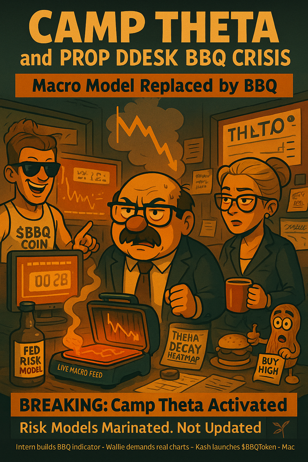 A secret memo leaked from a major prop desk shows their July 4 macro model was replaced with a George Foreman Grill and a bottle of bourbon. Meanwhile, a rogue intern created a TradingView indicator that only plots BBQ timer countdowns — surprisingly accurate for theta decay. And in a wild twist, one algo desk has renamed 6200 “Camp Theta” on all internal models. Sources say Mac saluted the grill. Hazel has not spoken since. Wallie is suing someone.