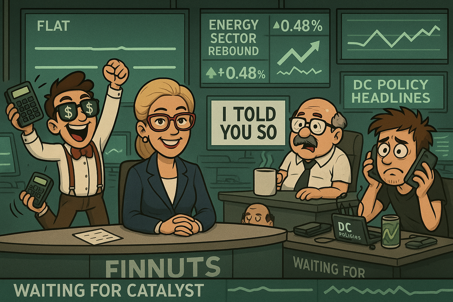 FinNuts newsroom navigating flat market conditions with characteristic individual responses to trading malaise