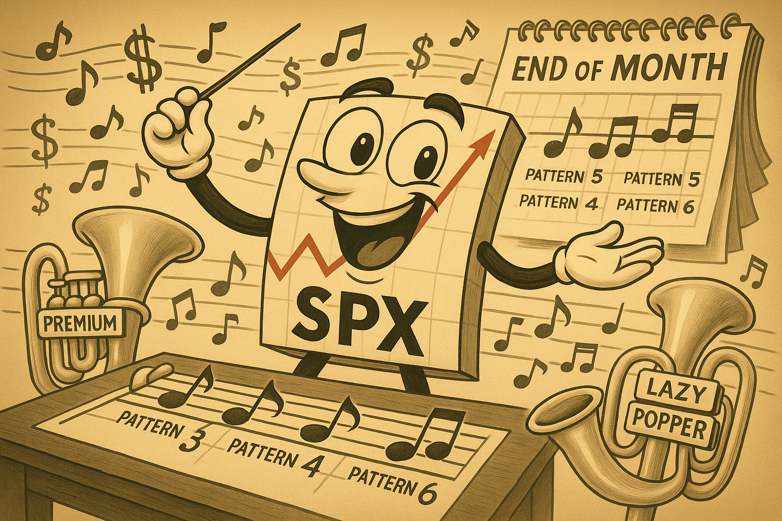 Mr SPX conducting systematic trading symphony with time flying enjoyably toward month-end