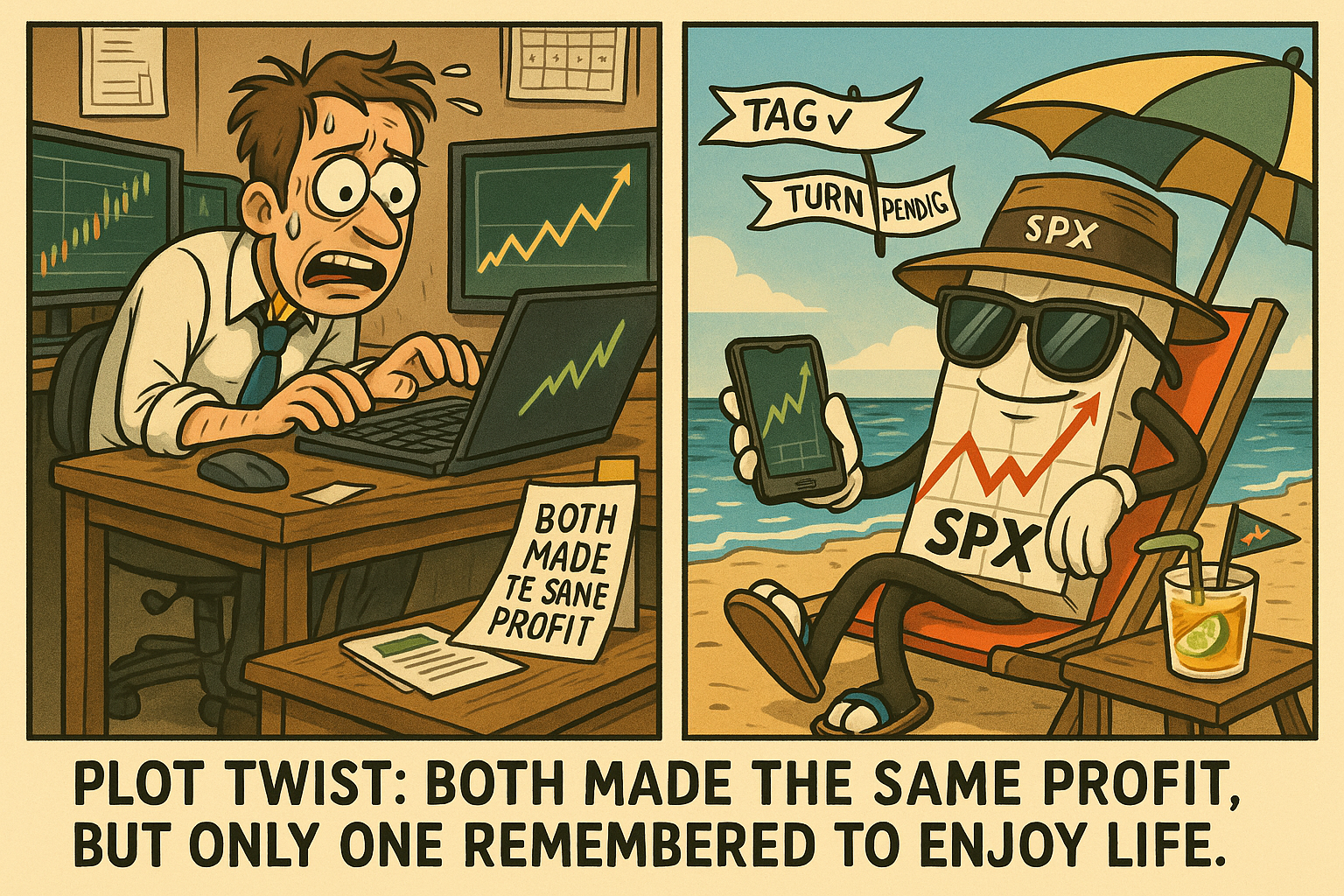 When your trading system is so mechanical you can literally run it from the beach