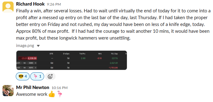 AntiVestor Wall of Wins showing student names and winning trade stats on a chalkboard of premium success.