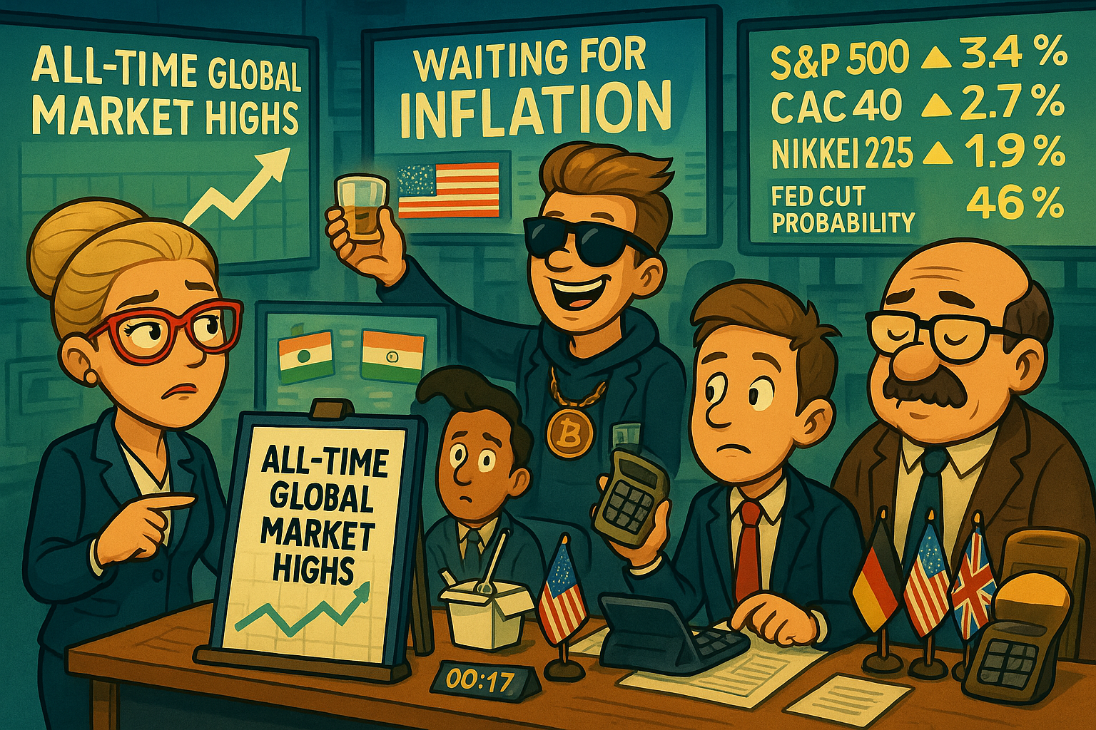 FinNuts newsroom analysing global market rally with characteristic scepticism about sustained optimism