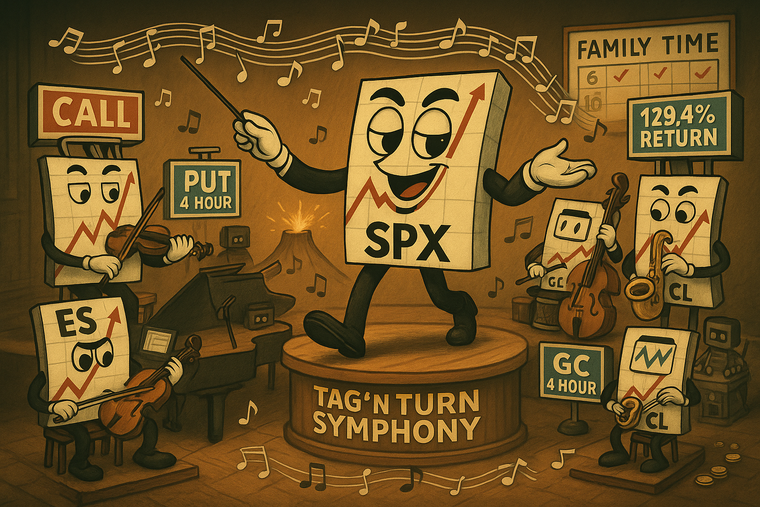 Mr SPX conducting five-market Tag 'n Turn symphony with automated systems enabling family time planning