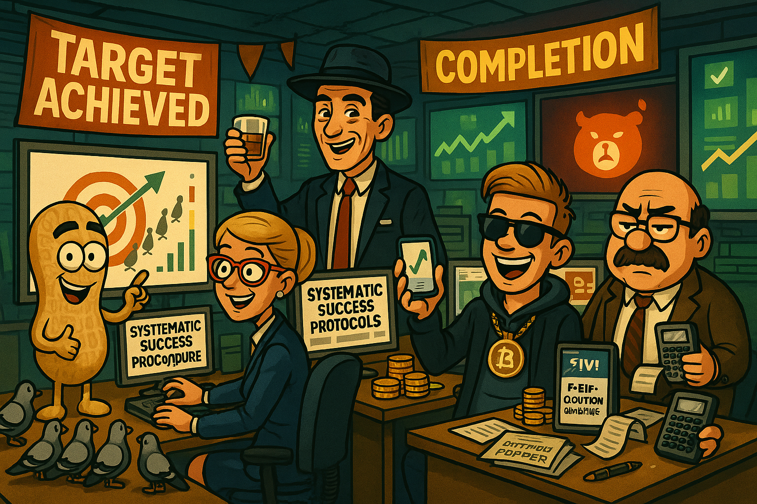 Financial Nuts newsroom managing systematic success and bear side reopening procedures with target achievement celebrations