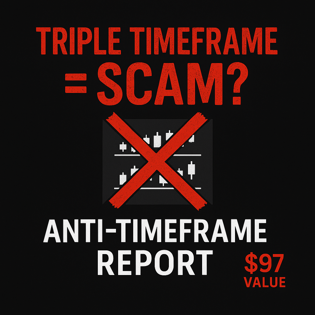 6MMP - Bonus 4 Anti-Timeframe Report cover with red X over stacked charts.