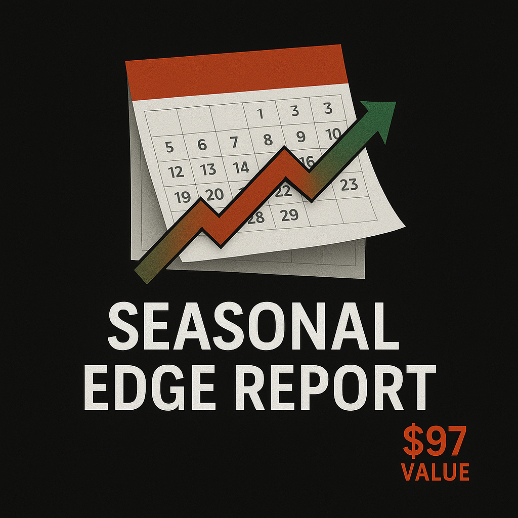 6MMP - Bonus 5 Seasonal Edge Report cover with calendar pages and red/green arrows.