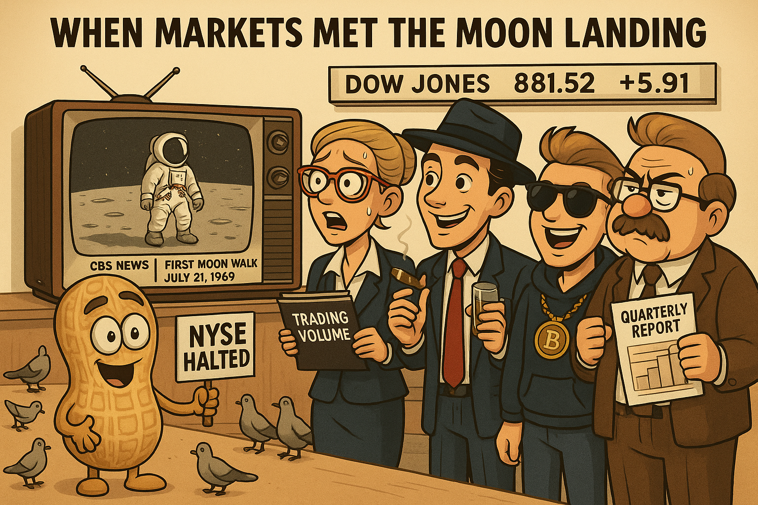 When Markets Met the Moon Landing July 21, 1969: NYSE floor traders stopped for Armstrong's first steps