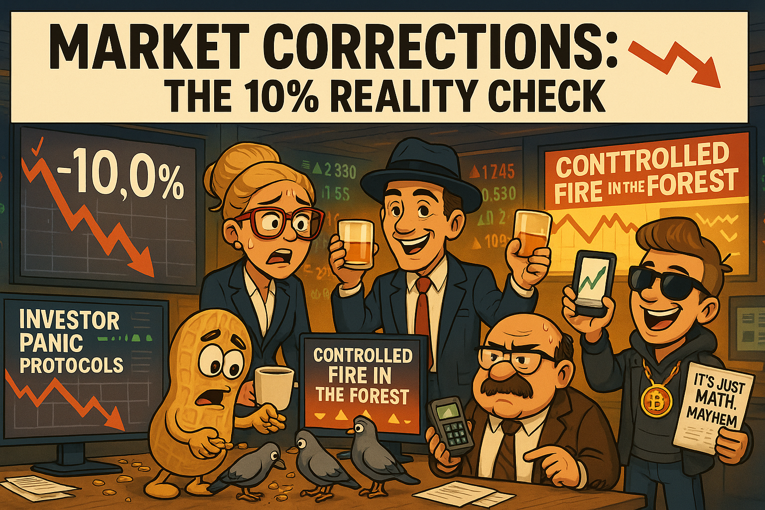 Market Corrections: The 10% Reality Check A "market correction" is Wall Street's polite way of saying "shit happens"—typically defined as a 10-20% decline that reminds everyone that stocks don't actually go up forever!