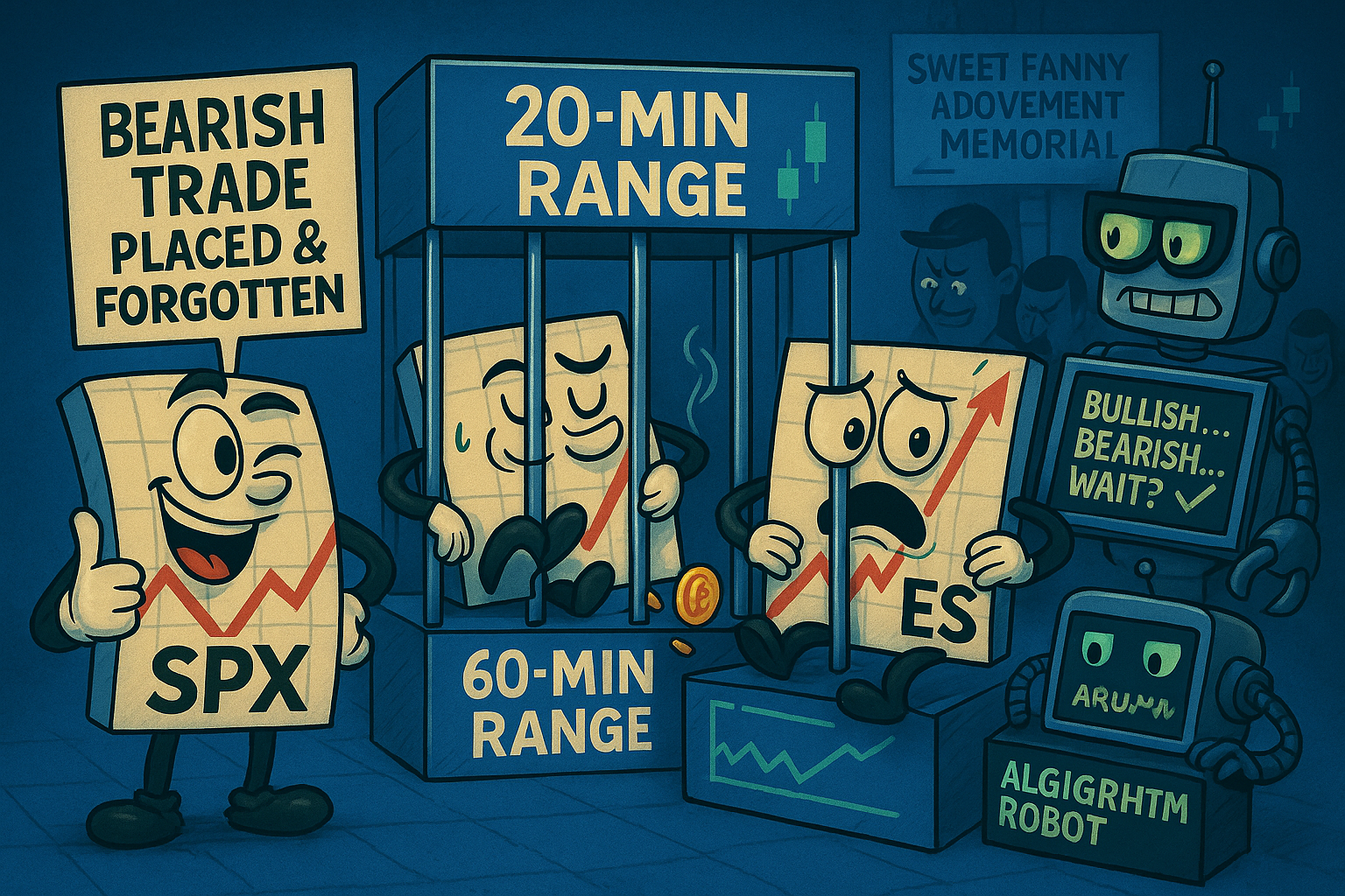 Markets trapped in opening ranges whilst manual trade discipline stays patient and software flip-flops confused