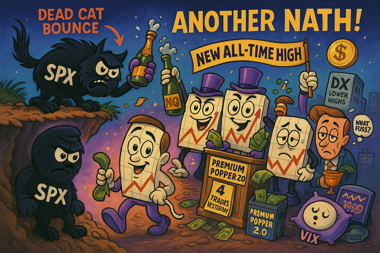 Bear TnT clinging desperately to cliff edge whilst markets party like 1999 with NATH normalization and Premium Poppers delivering trades