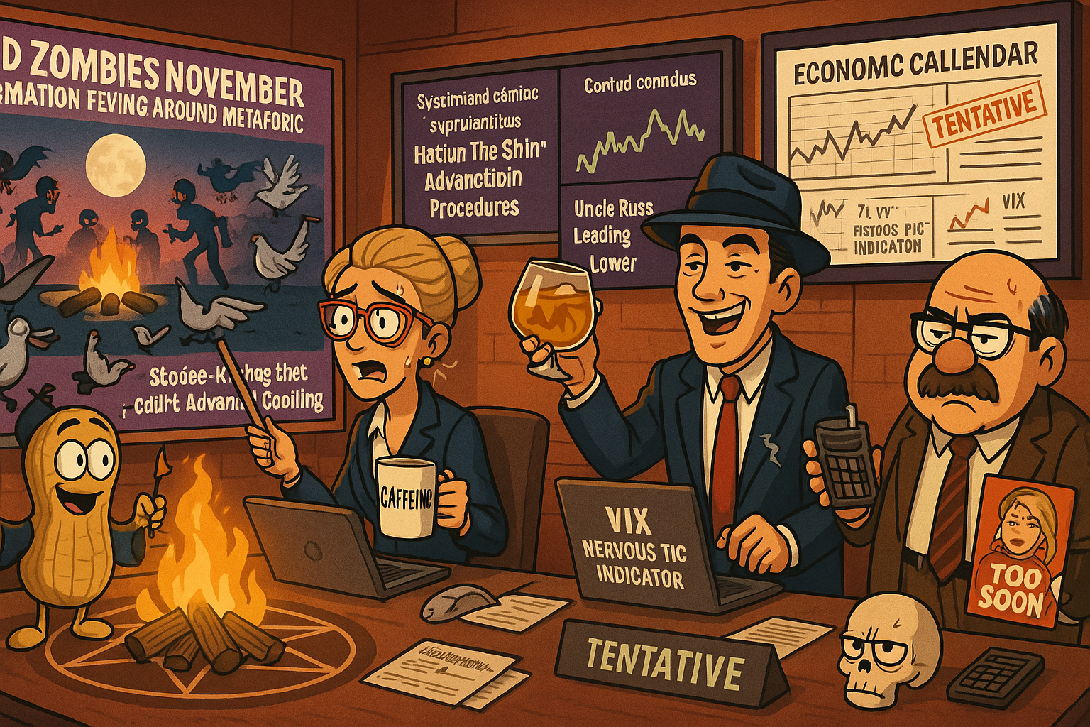 Financial Nuts newsroom managing Red Zombies November campfire markets with SFA monitoring and government data scrubbing protocols