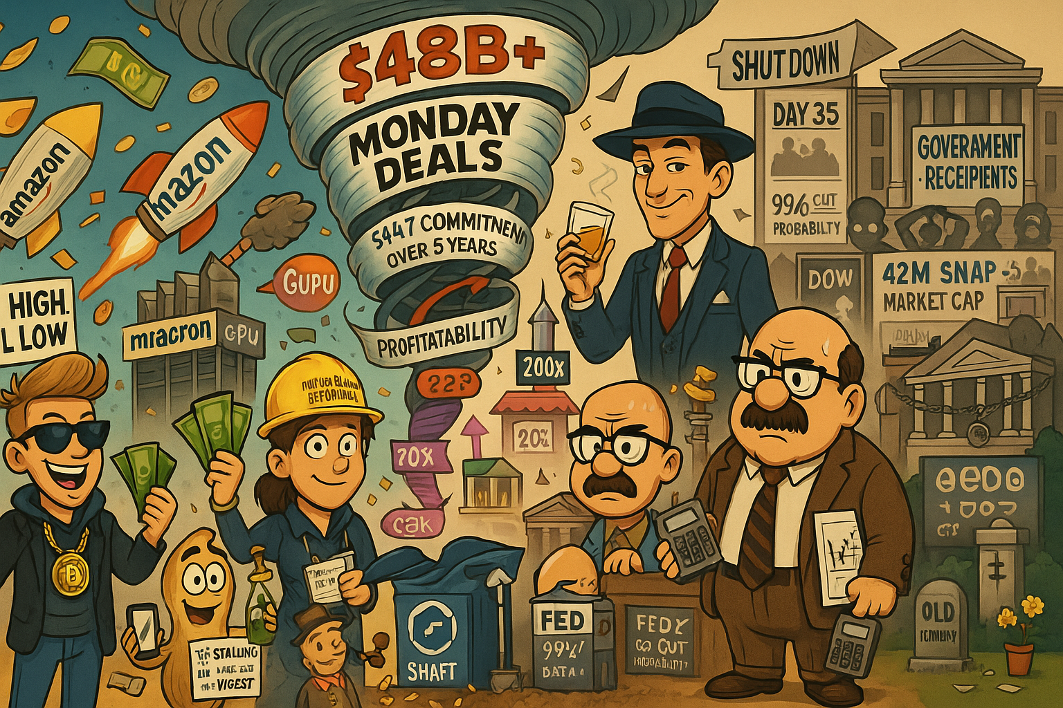 Money tornado from $48B tech infrastructure deals swirling amid government shutdown Day 35 as markets ignore dysfunction