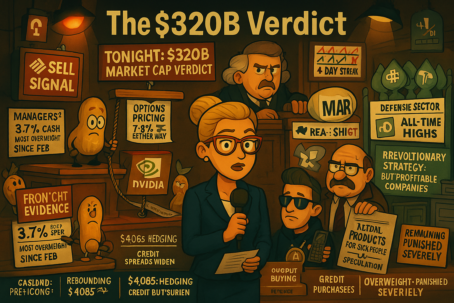 Nvidia faces $320B earnings verdict as four-day selloff continues with BofA sell signal warning overweight positioning creates headwind without Fed cut