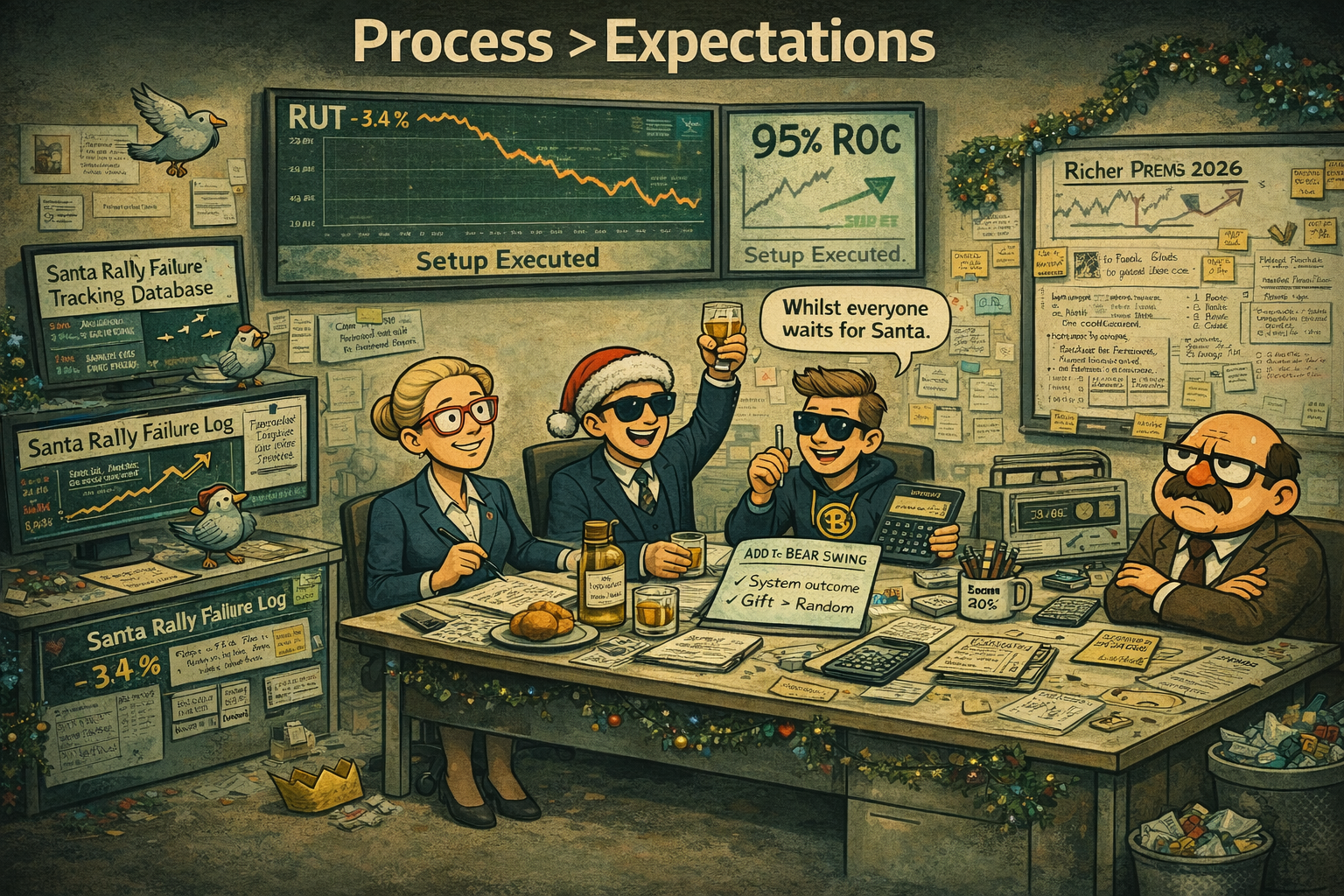 Financial Nuts newsroom celebrates 95% ROC bear swing whilst processing Santa Rally failure implications