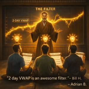 Trader as teacher with three students having lightbulb moments about VWAP